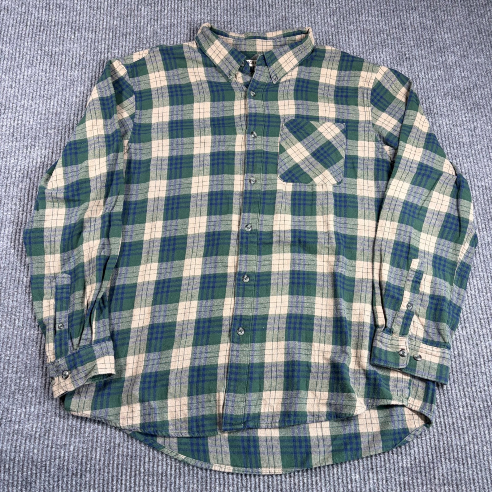 Magellan Outdoors Shirt Mens Xl Green Plaid Classic Fit Long Sleeve Button Down